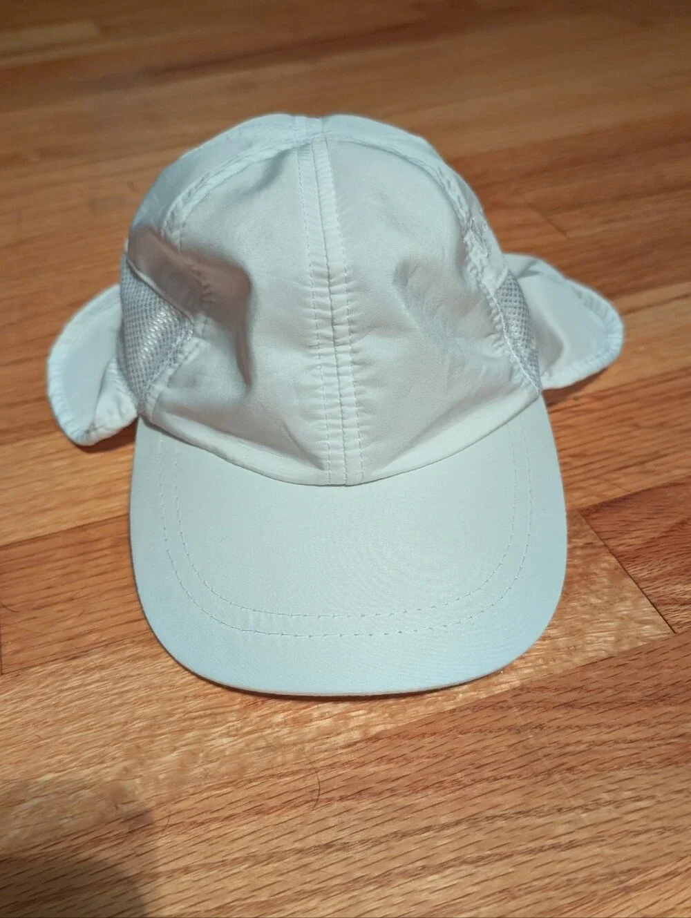 SwimZip Baby White Flap Sun Hat 0-6M UPF 50+